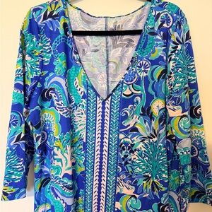 Lilly Pulitzer Blue, Turquoise & Green Maxi Dress